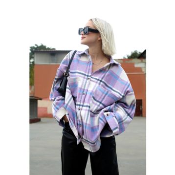 Madmext MG1589 Su Yeşili Oversize Kadın Oduncu Gömlek