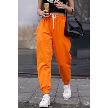 Madmext MG1635 Turuncu Comfort Fit Basic Eşofman Altı