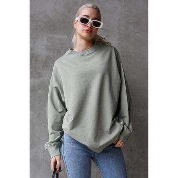 Madmext MG1686 Mint Yeşili Basic Oversize Kadın Sweatshirt