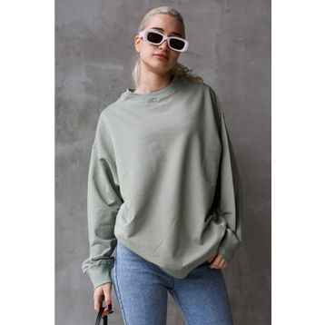 Madmext MG1686 Mint Yeşili Basic Oversize Kadın Sweatshirt