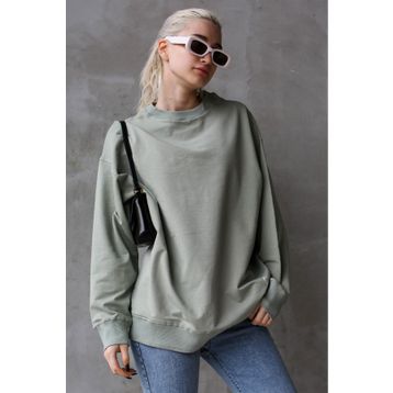 Madmext MG1686 Mint Yeşili Basic Oversize Kadın Sweatshirt