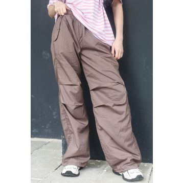 Madmext MG1726 Kahverengi Paraşüt Jogger Kadın Pantolon