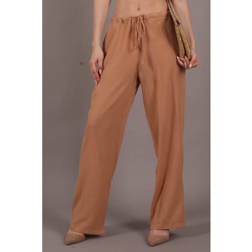 Madmext MG1778 Camel Krinkıl Kumaş Basic Kadın Pantolon