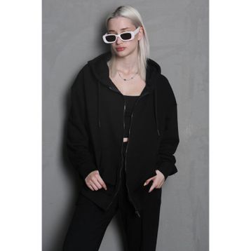 Madmext MG1900 Siyah Kapüşonlu Kadın Sweatshirt
