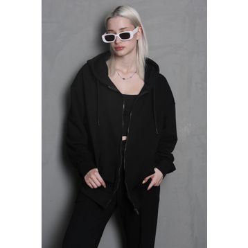 Madmext MG1900 Siyah Kapüşonlu Kadın Sweatshirt