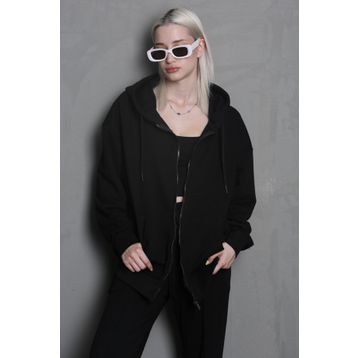 Madmext MG1900 Siyah Kapüşonlu Kadın Sweatshirt