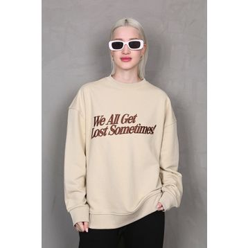 Madmext MG1901 Bej Kadın Sweatshirt