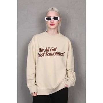 Madmext MG1901 Bej Kadın Sweatshirt