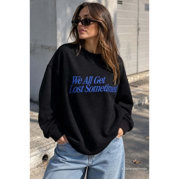Madmext MG1901 Siyah Kadın Sweatshirt