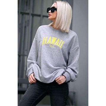 Madmext MG1922 Gri Kadın Sweatshirt