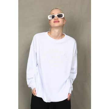 Madmext MG1924 Beyaz Kadın Sweatshirt