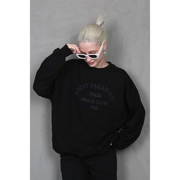 Madmext MG1924 Siyah Kadın Sweatshirt
