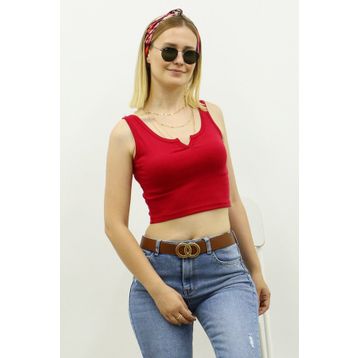 Madmext MG362 Mad Girls Önü Detaylı Crop Top