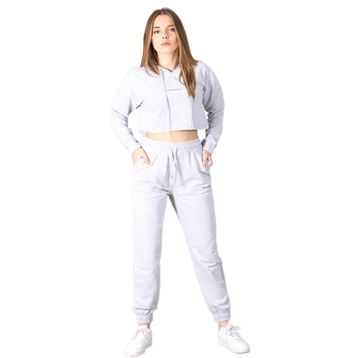 Madmext MG465-1 Mad Girls Gri Kapüşonlu Kadın Eşofman Takımı