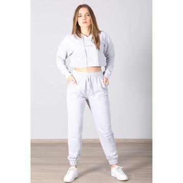 Madmext MG465-1 Mad Girls Gri Kapüşonlu Kadın Eşofman Takımı