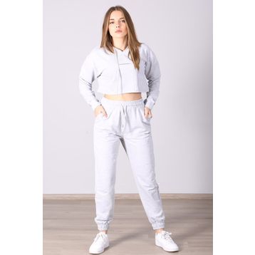 Madmext MG465-1 Mad Girls Gri Kapüşonlu Kadın Eşofman Takımı