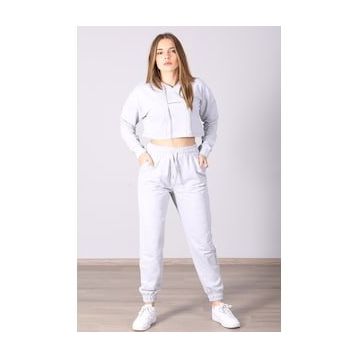 Madmext MG465-1 Mad Girls Gri Kapüşonlu Kadın Eşofman Takımı