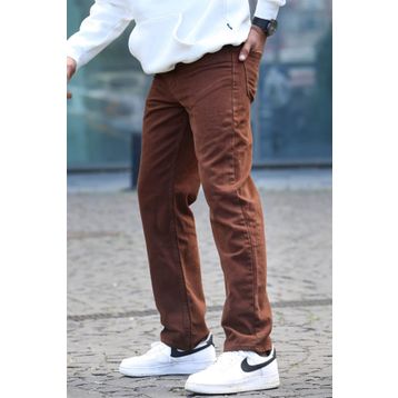 Madmext T6312 Kahverengi Straight Fit Erkek Jean Pantolon