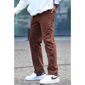 Madmext T6312 Kahverengi Straight Fit Erkek Jean Pantolon