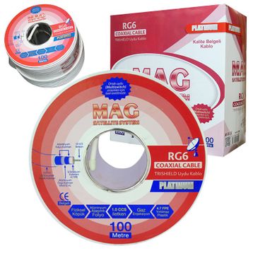 Mag Platinium RG6 U4 Trishield 100 mt Anten Kablosu