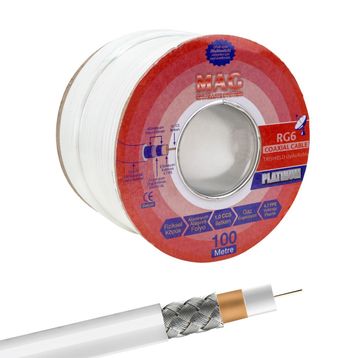 Mag Platinium RG6 U4 Trishield 100 mt Anten Kablosu