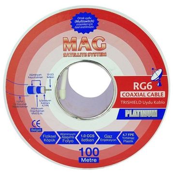 Mag Platinium RG6 U4 Trishield 100 mt Anten Kablosu