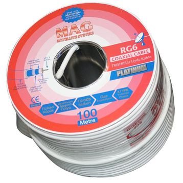 Mag Platinium RG6 U4 Trishield 100 mt Anten Kablosu