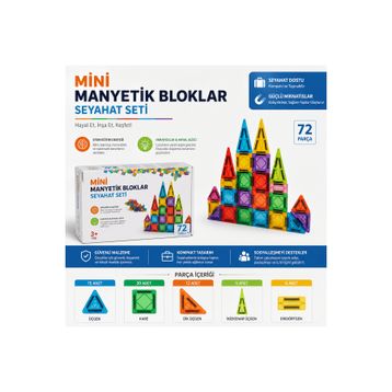 Magblock Mini Manyetik Bloklar 72 Parça Seyahat Seti