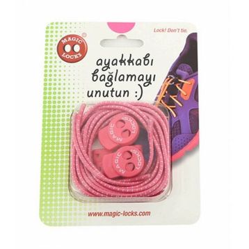 Magic Locks Pembe Kilitli Elastik Akıllı Bağcık
