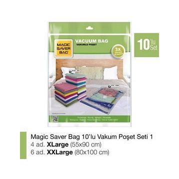 Magic Saver Bag 10'lu Vakumlu Poşet Seti 1