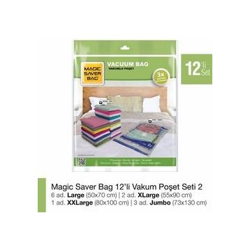 Magic Saver Bag 12'li Vakumlu Poşet Seti 2