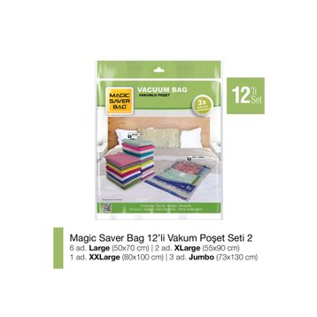 Magic Saver Bag 12'li Vakumlu Poşet Seti 2