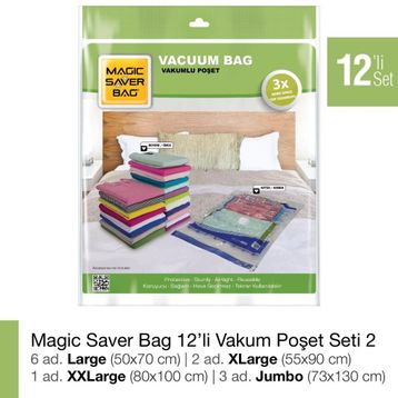 Magic Saver Bag 12'li Vakumlu Poşet Seti 2
