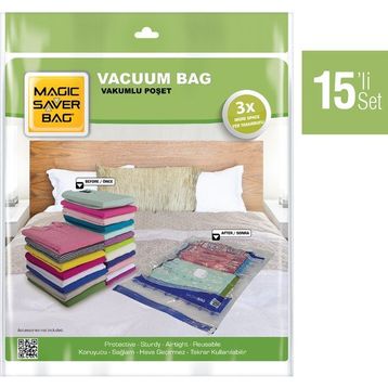 Magic Saver Bag 15'li Vakumlu Poşet Seti 2