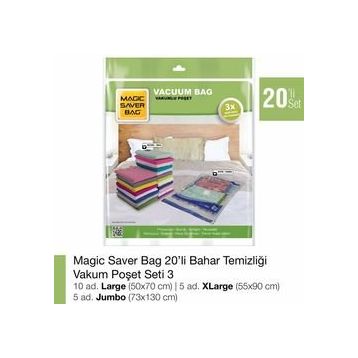 Magic Saver Bag 20'li Bahar Temizliği Vakumlu Poşet Seti 3