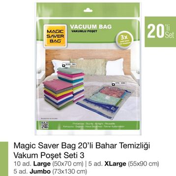 Magic Saver Bag 20'li Bahar Temizliği Vakumlu Poşet Seti 3