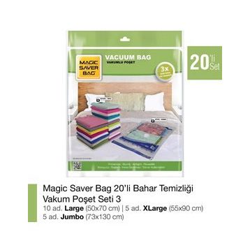 Magic Saver Bag 20'li Bahar Temizliği Vakumlu Poşet Seti 3