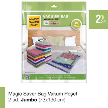 Magic Saver Bag 2'li Jumbo Vakumlu Poşet Seti