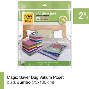 Magic Saver Bag 2'li Jumbo Vakumlu Poşet Seti