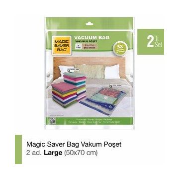 Magic Saver Bag 2'li Large Vakumlu Poşet Seti