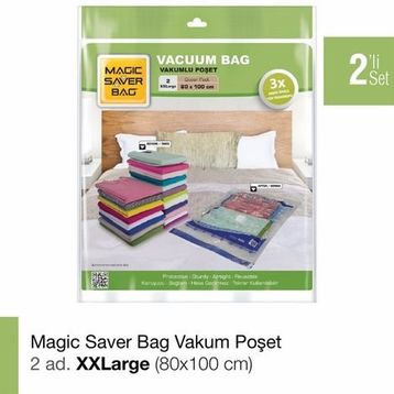 Magic Saver Bag 2'li XXL Vakumlu Poşet Seti