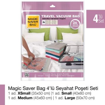 Magic Saver Bag 4'lü Seyahat Poşeti Roll-Up
