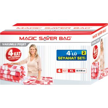 Magic Saver Bag 4'lü Seyahat Vakumlu Poşet Seti 2