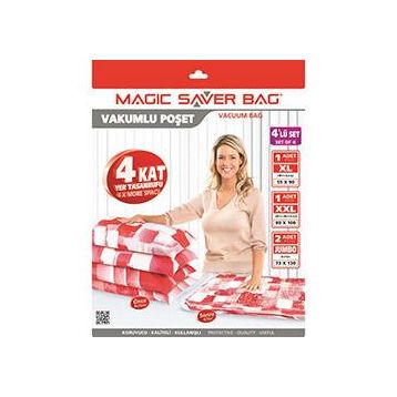 Magic Saver Bag 4'lü Vakumlu Poşet Seti 4