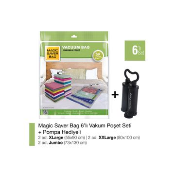 Magic Saver Bag 6'lı Set Karışık Vakumlu Poşet