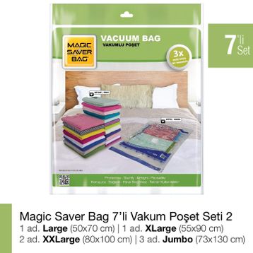 Magic Saver Bag 7'li Vakumlu Poşet Seti 2