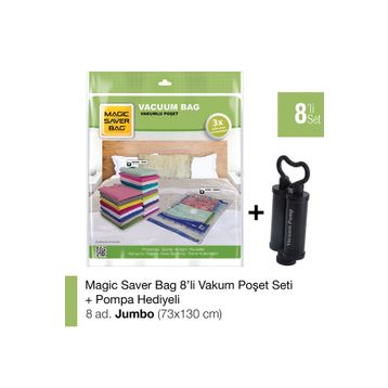 Magic Saver Bag 8'li Set Jumbo Vakumlu Poşet