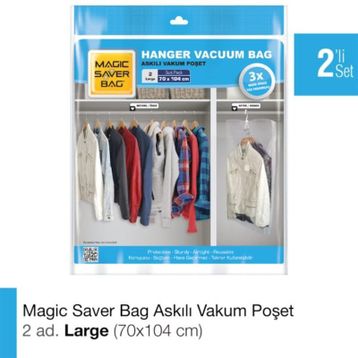 Magic Saver Bag L Askılı Vakumlu Poşet