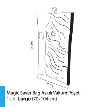 Magic Saver Bag L Askılı Vakumlu Poşet