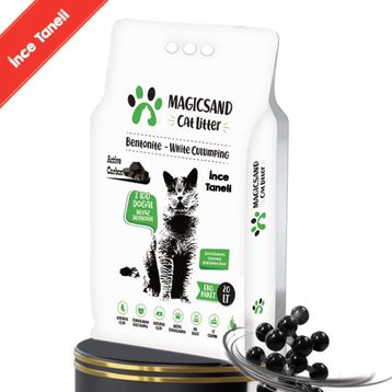 Magicsand 20 lt Aktif Karbonlu İnce Taneli Bentonit Kedi Kumu